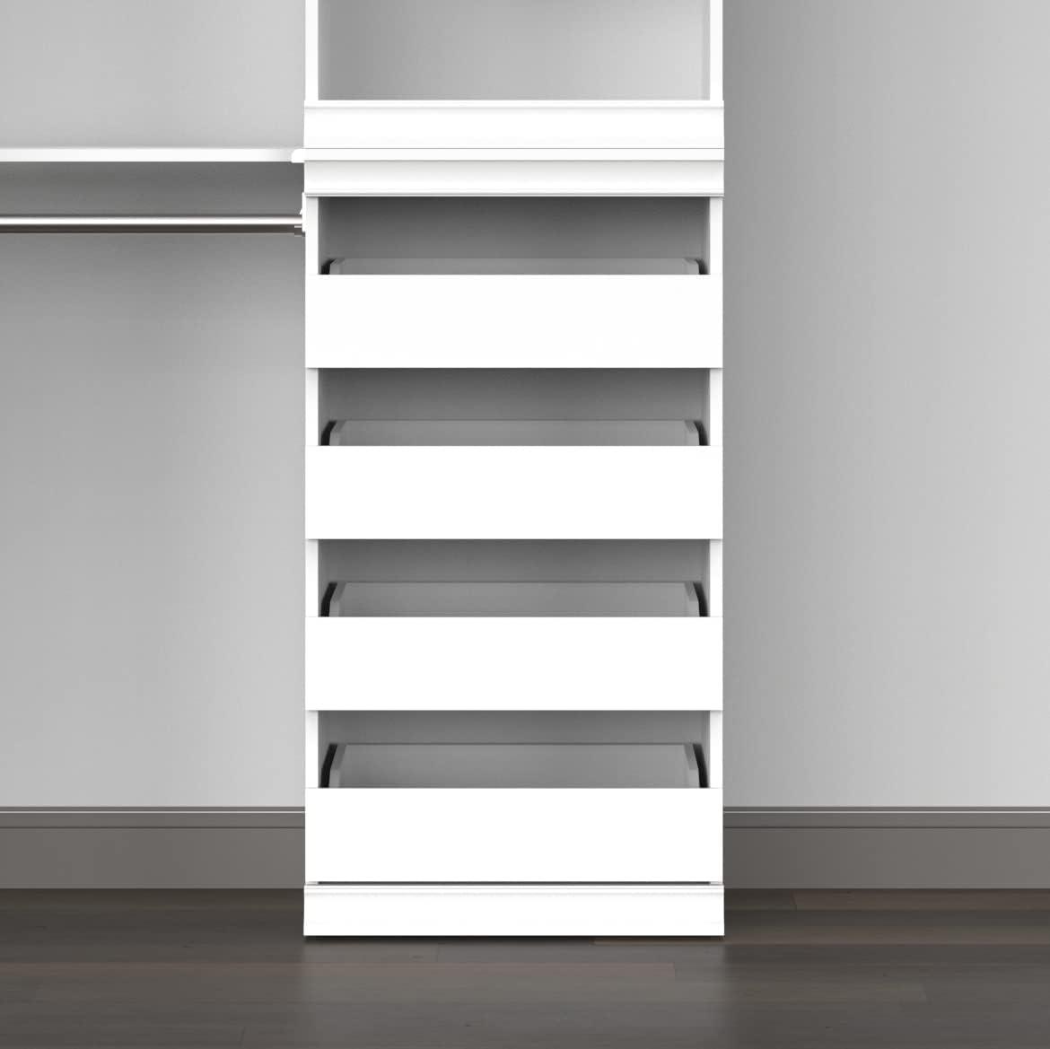 imageClosetMaid Modular Storage Unit with 4 Drawers Wood Closet Organizer Stacking Full Backer Storage Decorative Trim WhiteWhite