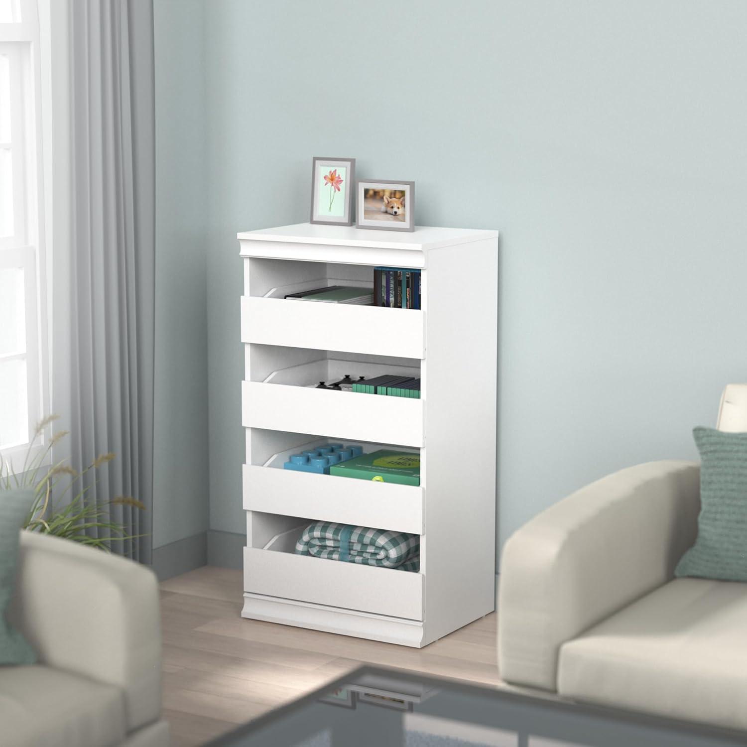 imageClosetMaid Modular Storage Unit with 4 Drawers Wood Closet Organizer Stacking Full Backer Storage Decorative Trim WhiteWhite