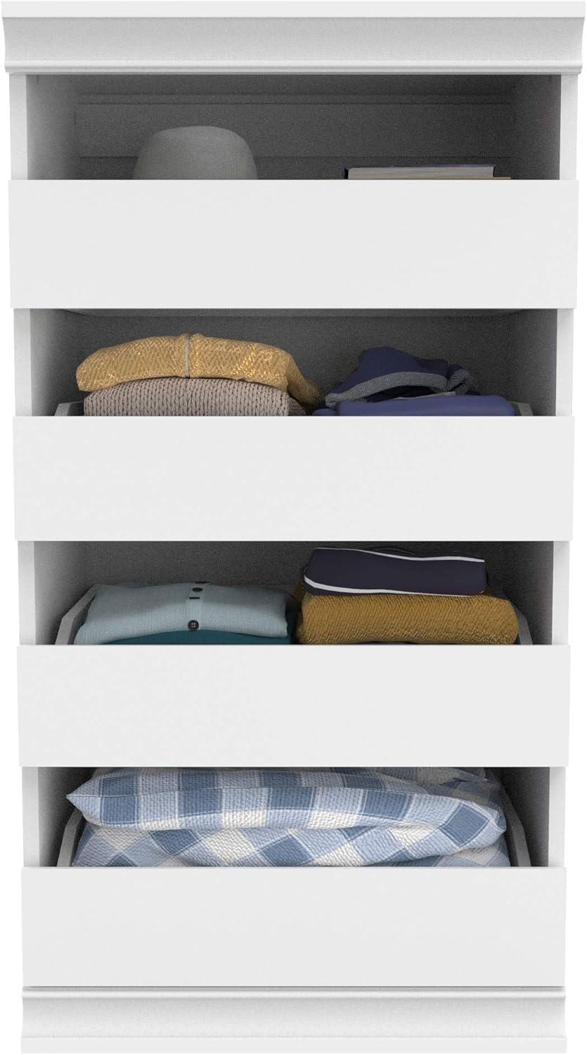 imageClosetMaid Modular Storage Unit with 4 Drawers Wood Closet Organizer Stacking Full Backer Storage Decorative Trim WhiteWhite