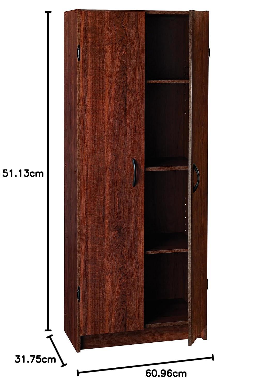 imageClosetMaid Pantry Cabinet Cupboard with 2 Doors Adjustable Shelves Standing Storage for Kitchen Laundry or Utility Room WhiteDark Cherry