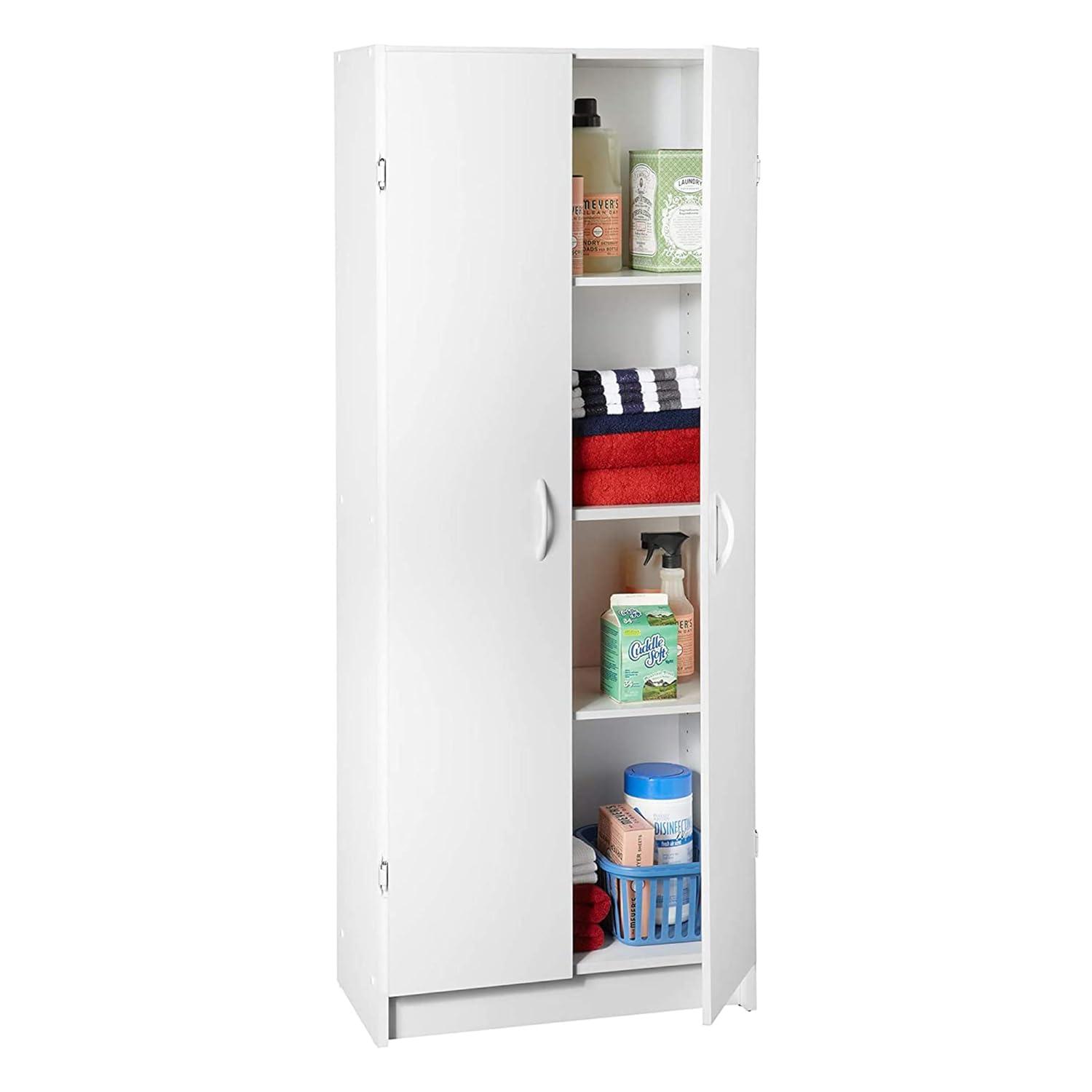 imageClosetMaid Pantry Cabinet Cupboard with 2 Doors Adjustable Shelves Standing Storage for Kitchen Laundry or Utility Room WhiteWhite