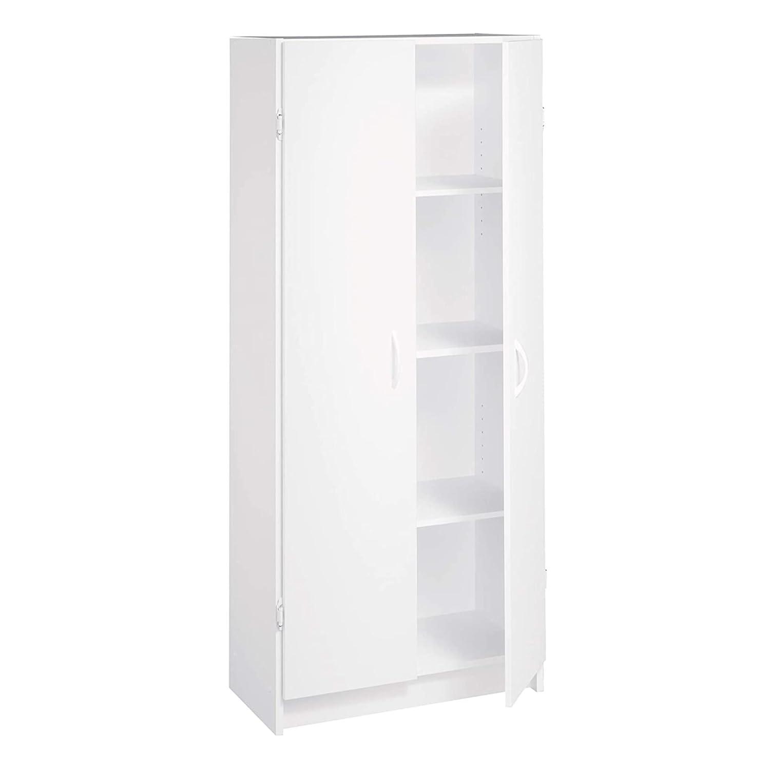 imageClosetMaid Pantry Cabinet Cupboard with 2 Doors Adjustable Shelves Standing Storage for Kitchen Laundry or Utility Room WhiteWhite