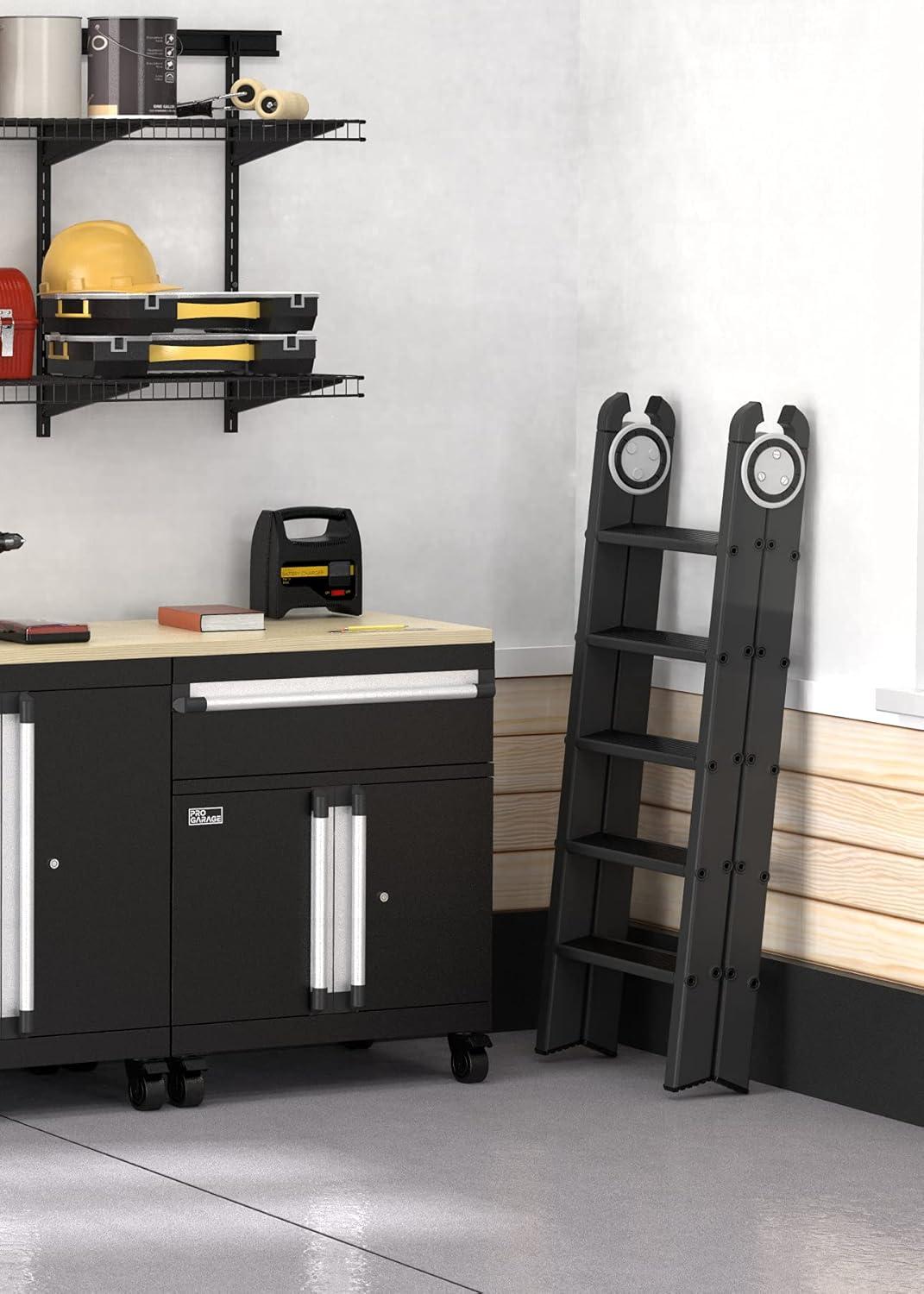 imageClosetMaid ProGarage Base Cabinet with Wheels Drawer Two Doors Lock and Shelf for Garage Storage Heavy Duty Steel Black