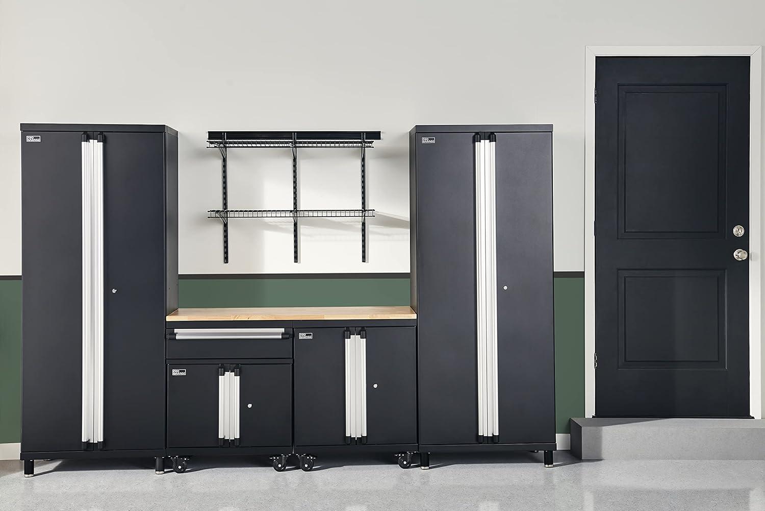 imageClosetMaid ProGarage Base Cabinet with Wheels Drawer Two Doors Lock and Shelf for Garage Storage Heavy Duty Steel Black