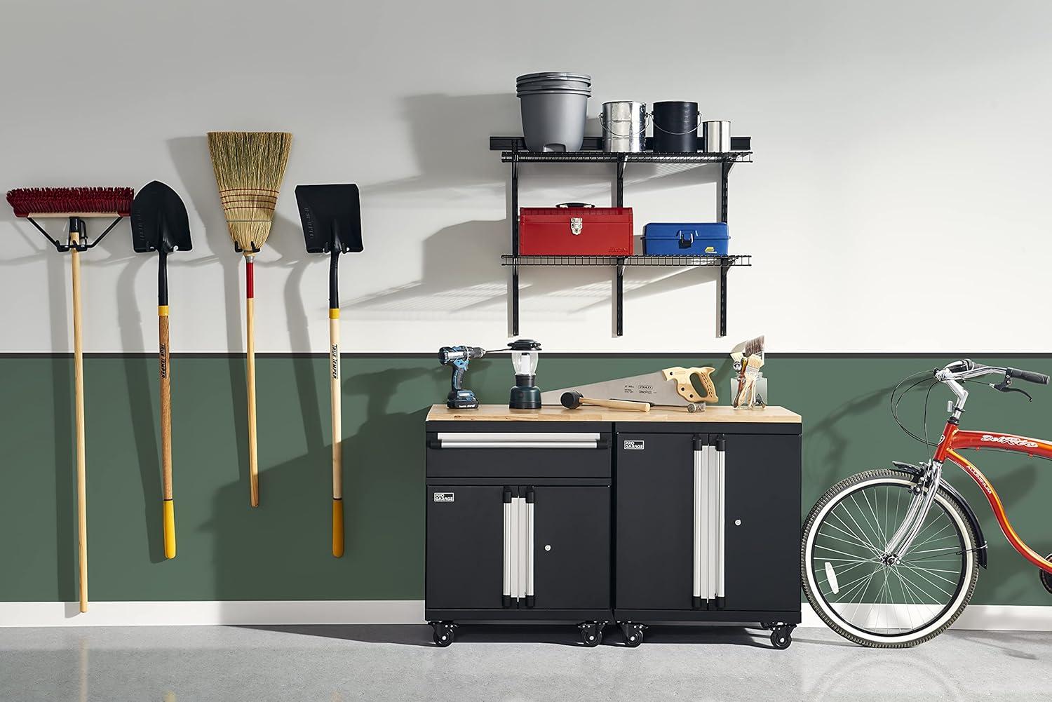 imageClosetMaid ProGarage Base Cabinet with Wheels Drawer Two Doors Lock and Shelf for Garage Storage Heavy Duty Steel Black