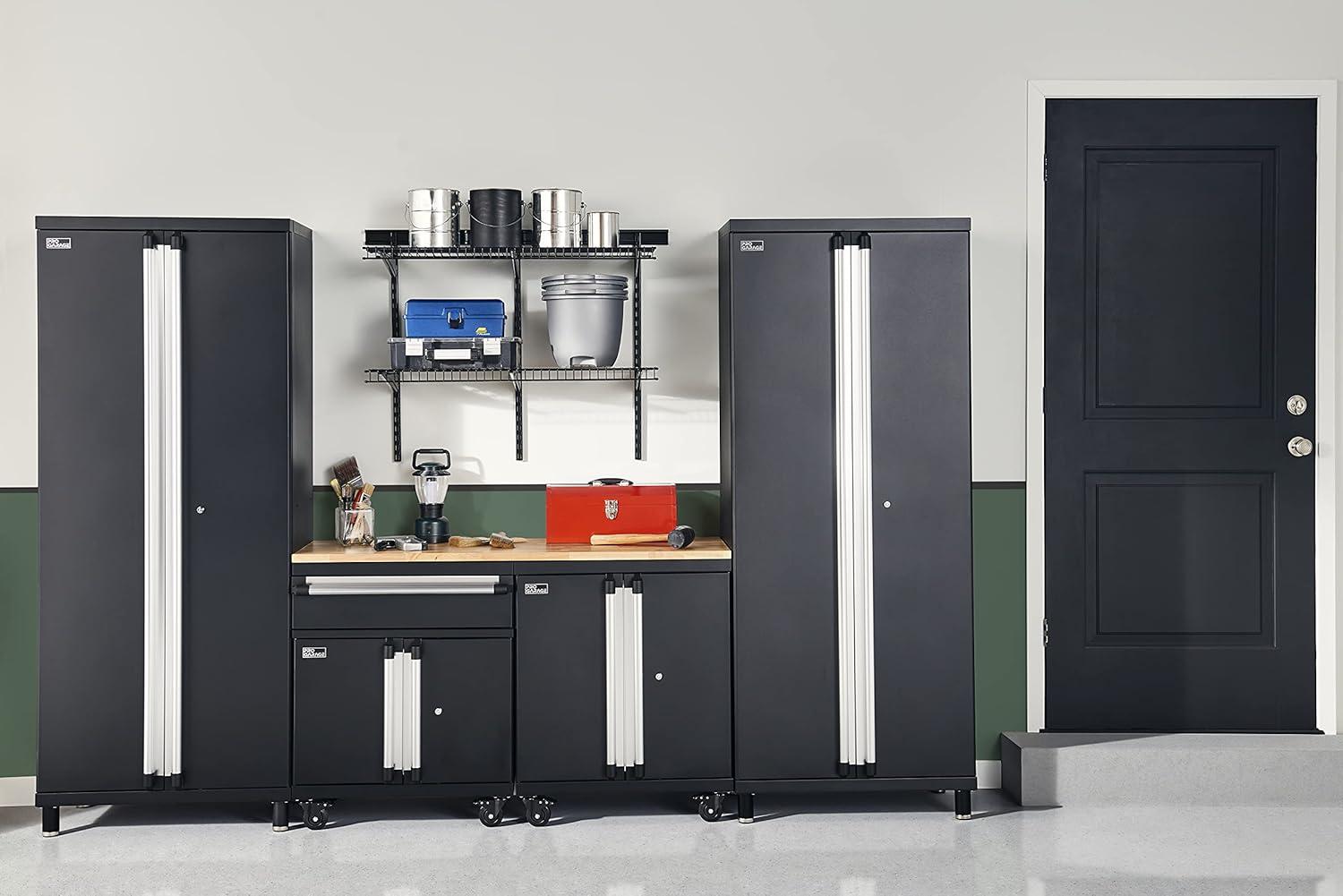 imageClosetMaid ProGarage Base Cabinet with Wheels Drawer Two Doors Lock and Shelf for Garage Storage Heavy Duty Steel Black