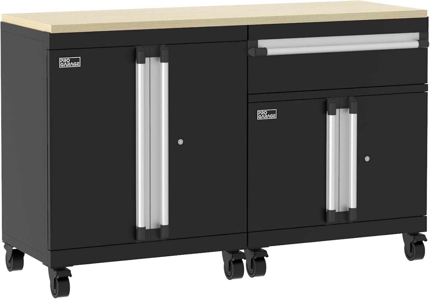 imageClosetMaid ProGarage Base Cabinet with Wheels Drawer Two Doors Lock and Shelf for Garage Storage Heavy Duty Steel Black