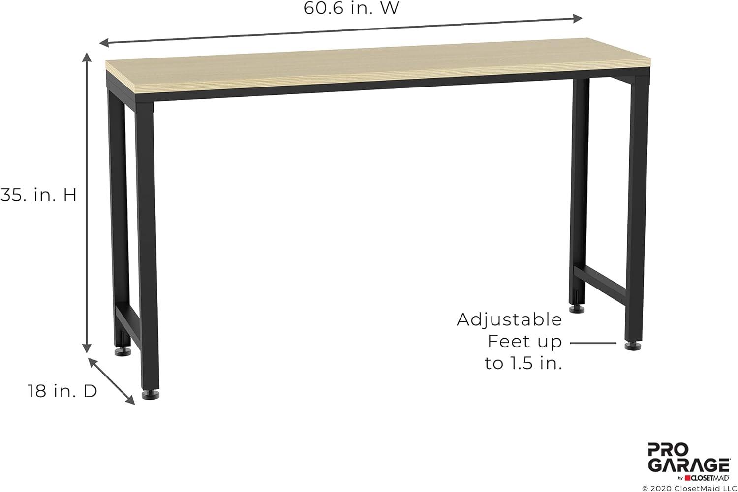imageClosetMaid ProGarage Garage Storage Cabinets ampamp Workbench Table 3Piece Set Custom Durable Adjustable Steel Construction Black