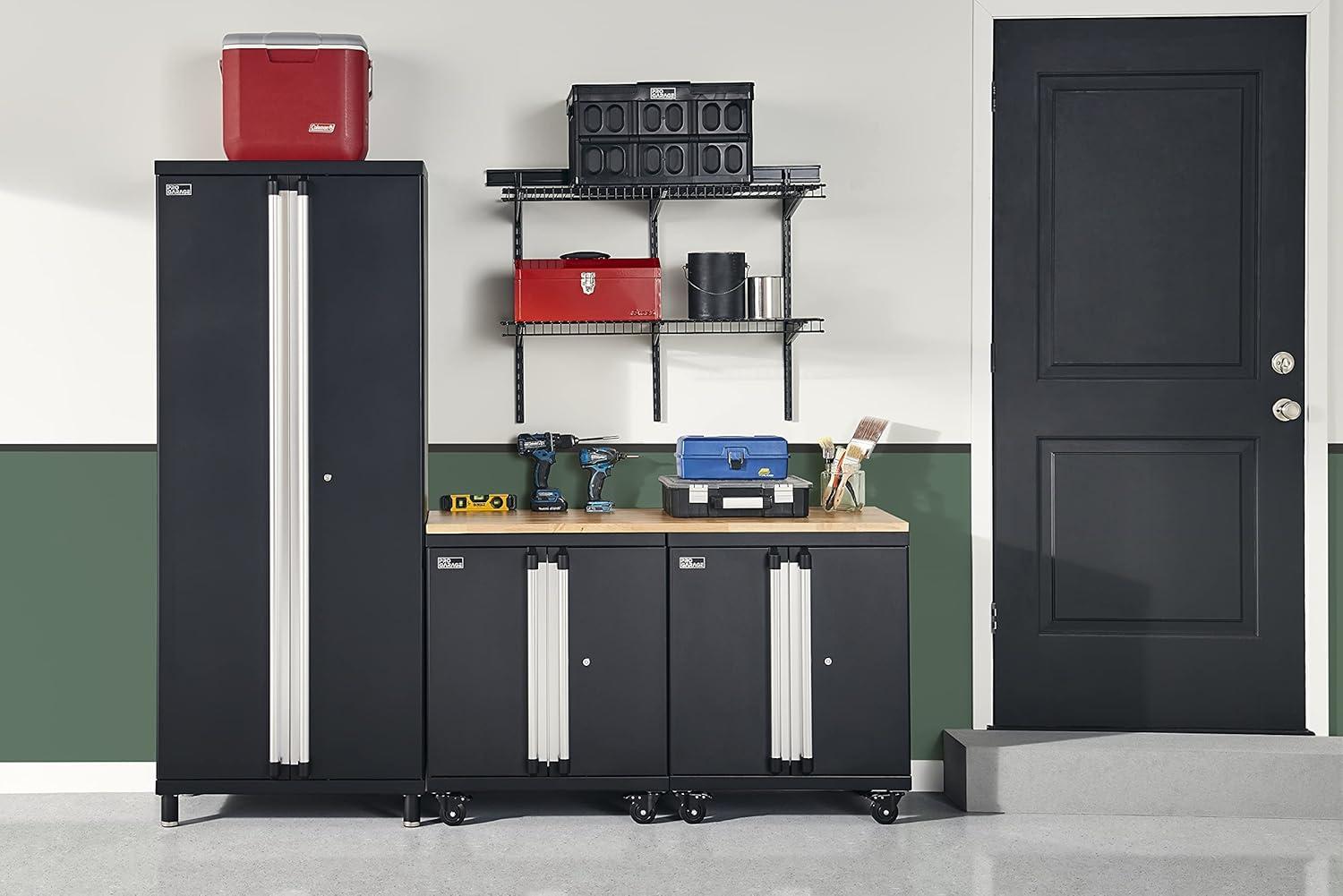 imageClosetMaid ProGarage Tall Cabinet with Two Doors Lock and Adjustable Shelves for Garage Storage Heavy Duty Steel Black