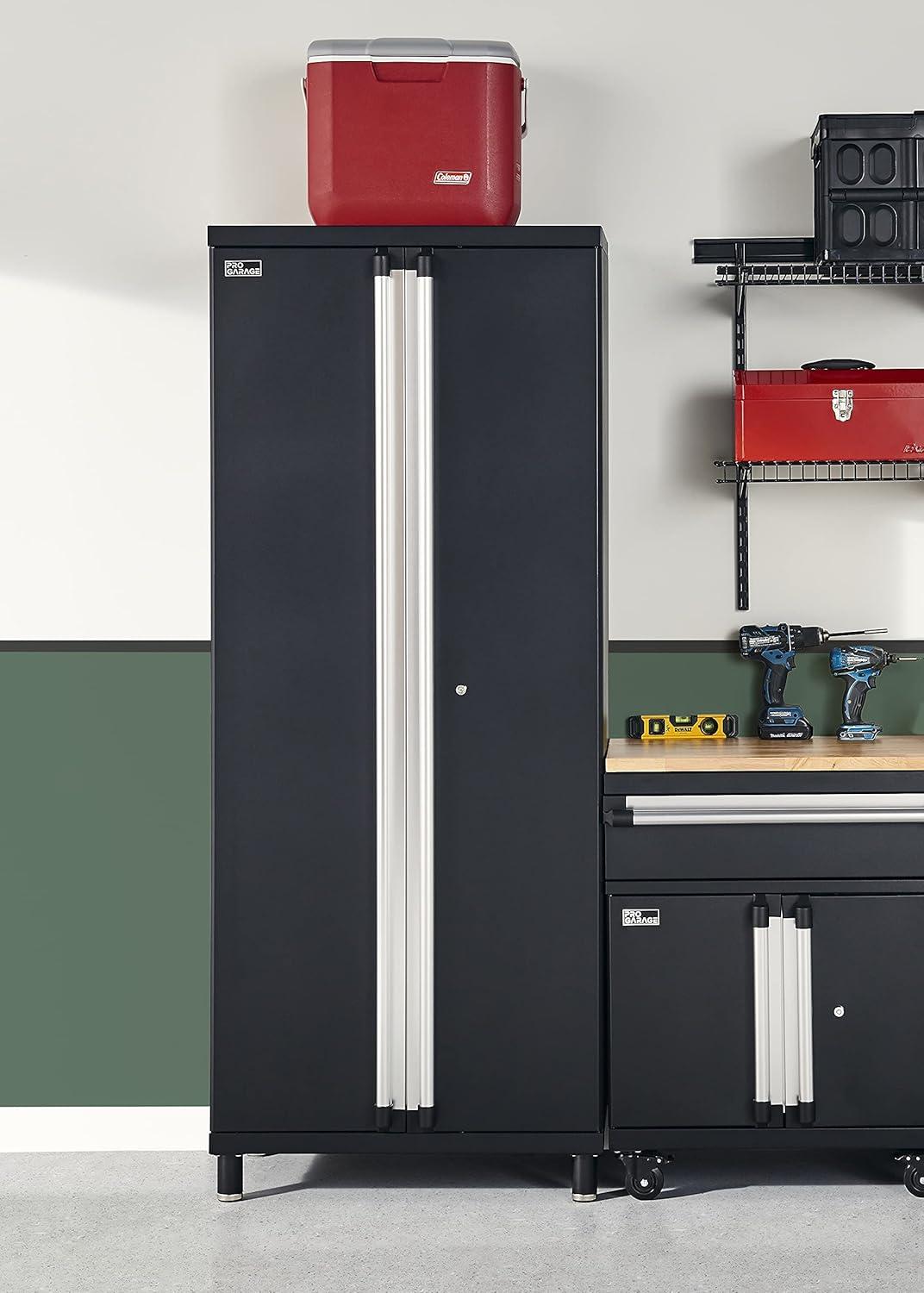 imageClosetMaid ProGarage Tall Cabinet with Two Doors Lock and Adjustable Shelves for Garage Storage Heavy Duty Steel Black