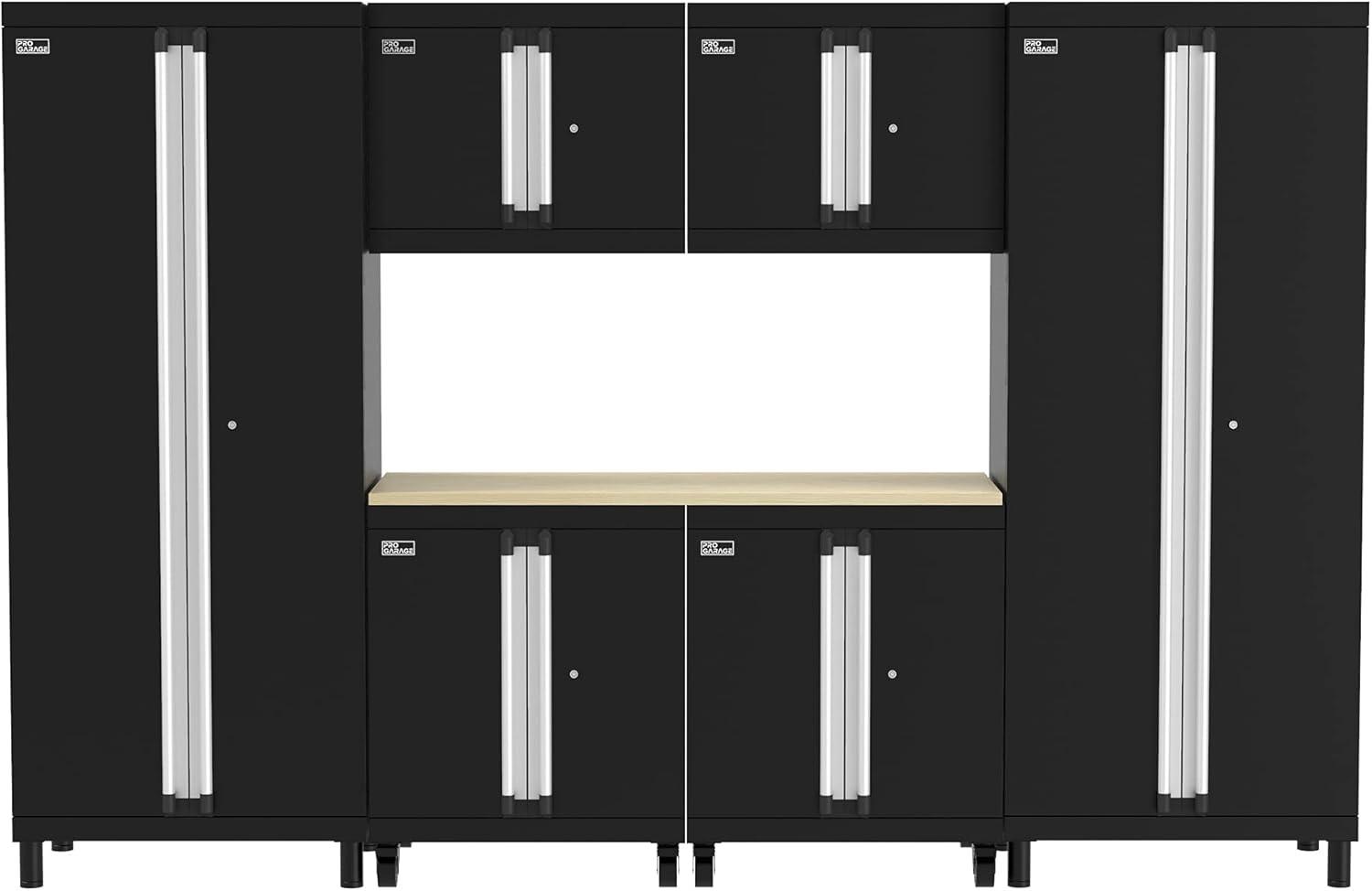 imageClosetMaid ProGarage Wall Cabinet with Two Doors Lock and Shelf for Garage Storage Heavy Duty Steel Black