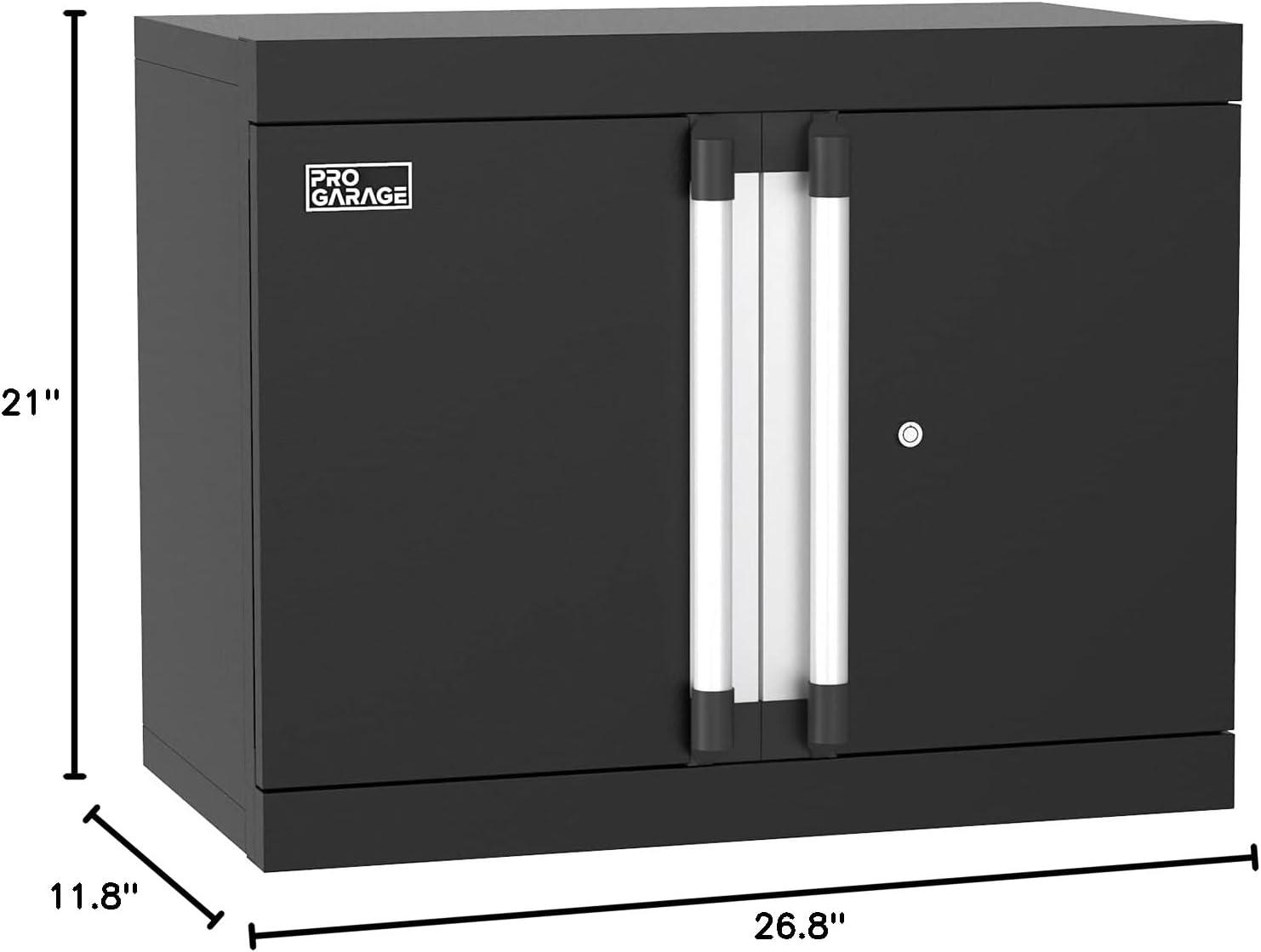 imageClosetMaid ProGarage Wall Cabinet with Two Doors Lock and Shelf for Garage Storage Heavy Duty Steel Black