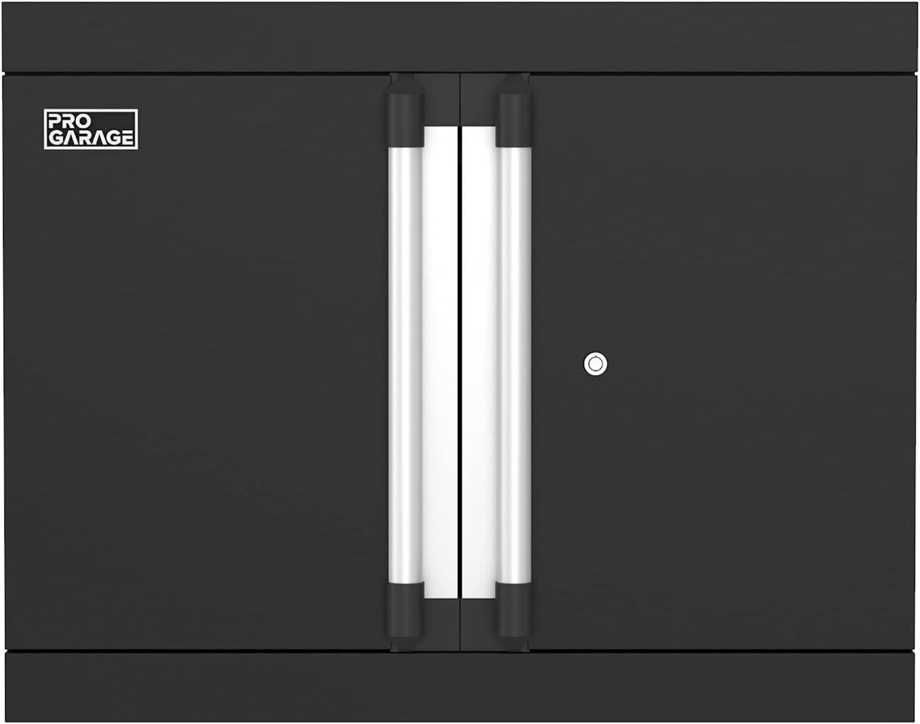 imageClosetMaid ProGarage Wall Cabinet with Two Doors Lock and Shelf for Garage Storage Heavy Duty Steel Black