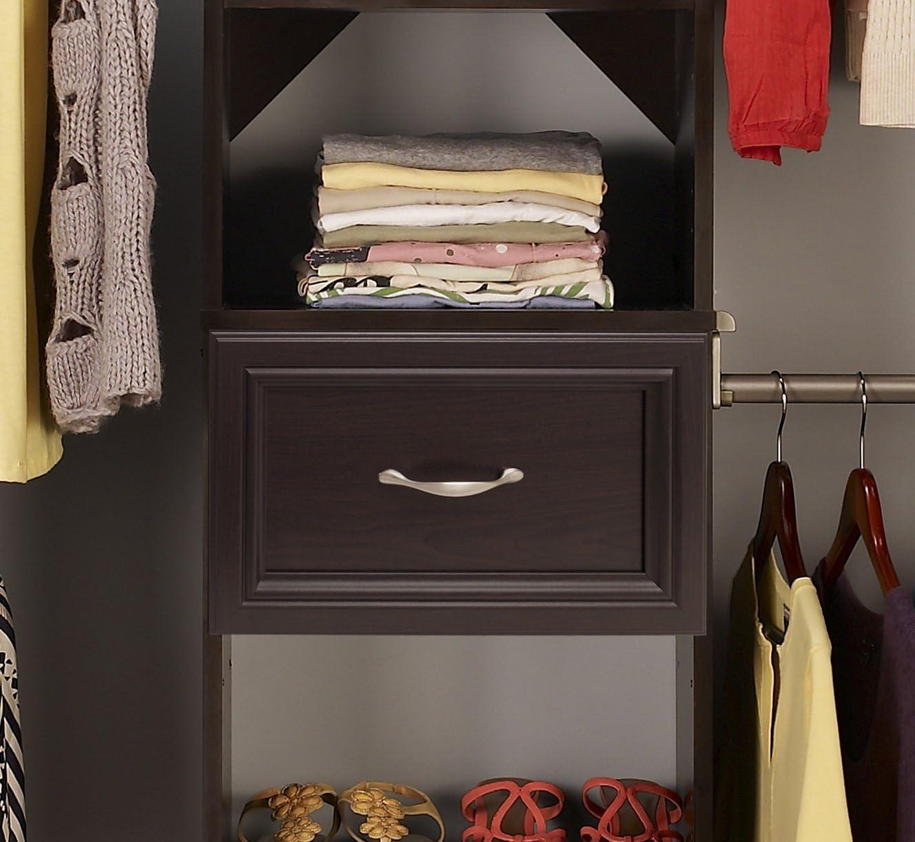 imageClosetMaid SuiteSymphony Tie Belt or Jewelry Rack Sliding Slide Out Closet Organizer 14 Hooks Wall Mount or Add On Accessory Satin NickelEspresso