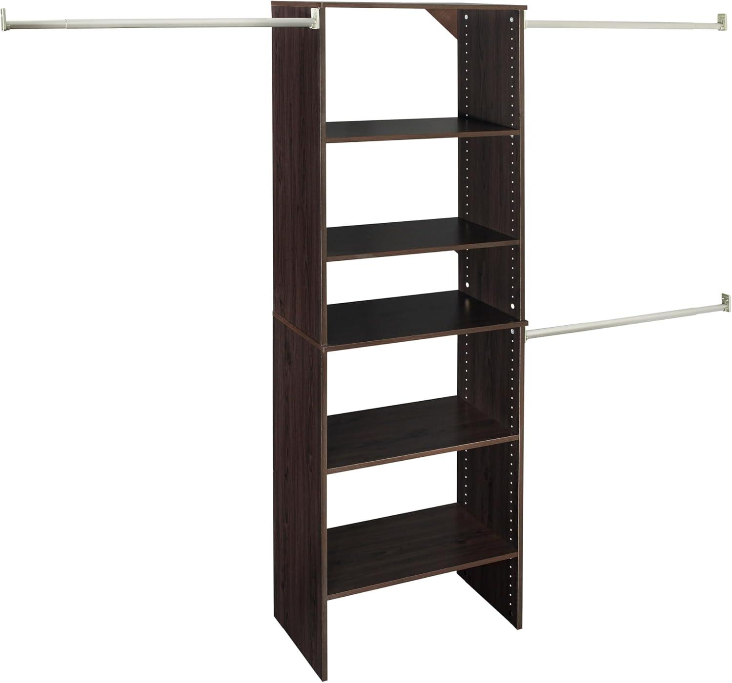 imageClosetMaid SuiteSymphony Tie Belt or Jewelry Rack Sliding Slide Out Closet Organizer 14 Hooks Wall Mount or Add On Accessory Satin NickelEspresso