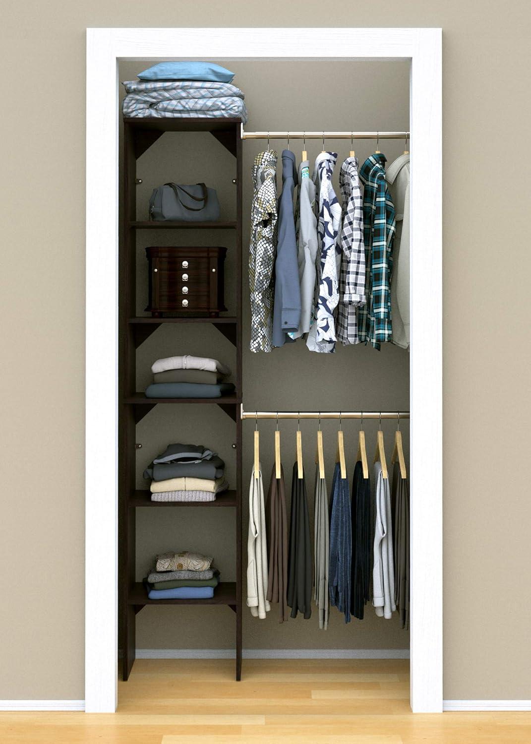 imageClosetMaid SuiteSymphony Tie Belt or Jewelry Rack Sliding Slide Out Closet Organizer 14 Hooks Wall Mount or Add On Accessory Satin NickelEspresso