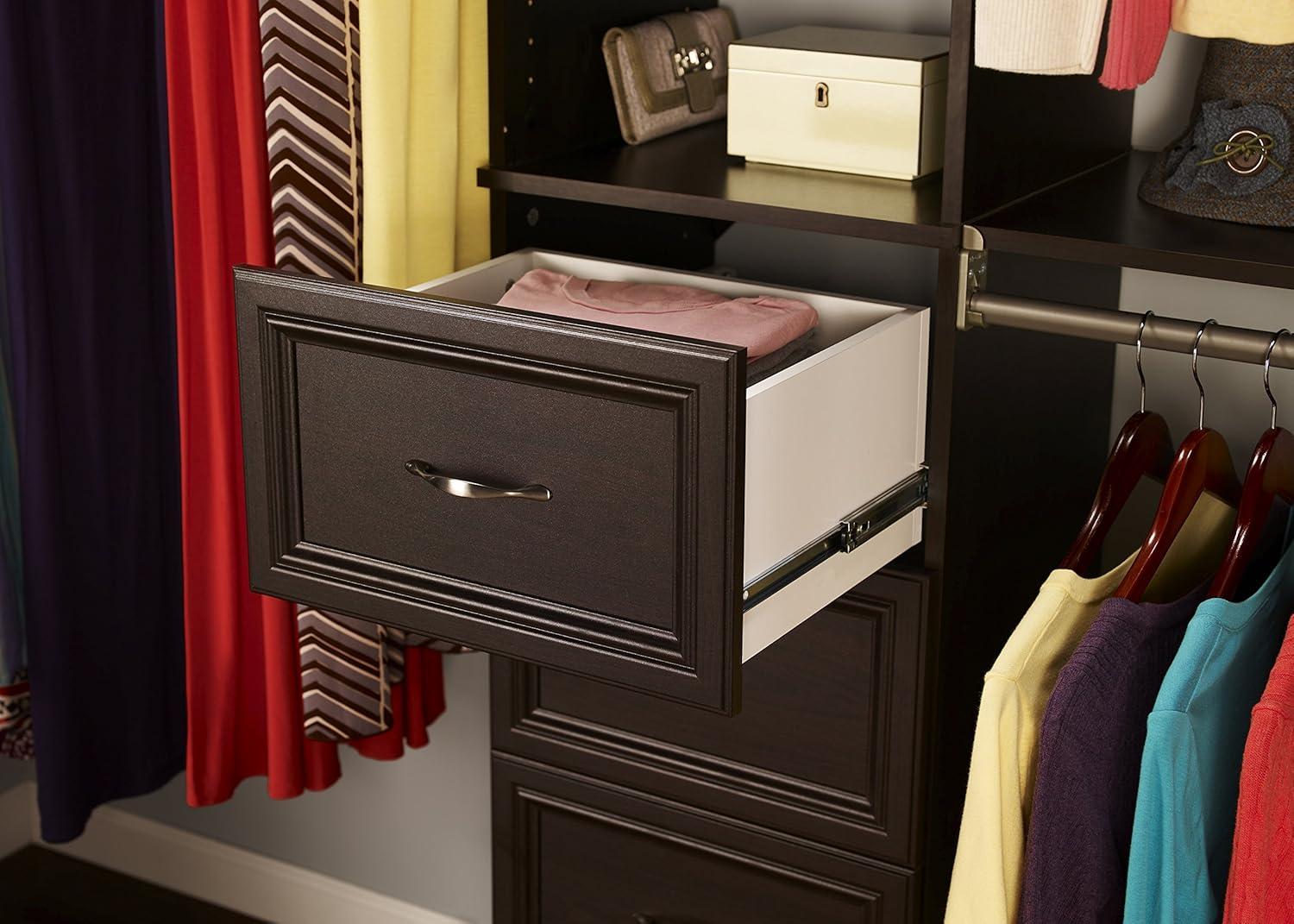 imageClosetMaid SuiteSymphony Tie Belt or Jewelry Rack Sliding Slide Out Closet Organizer 14 Hooks Wall Mount or Add On Accessory Satin NickelEspresso