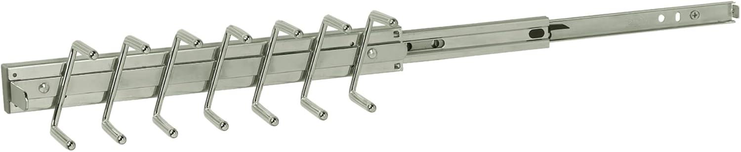 imageClosetMaid SuiteSymphony Tie Belt or Jewelry Rack Sliding Slide Out Closet Organizer 14 Hooks Wall Mount or Add On Accessory Satin NickelSatin Nickel
