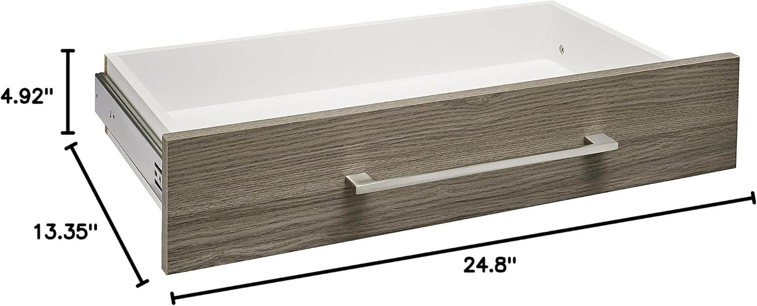 imageClosetMaid SuiteSymphony Wood Closet Drawer Add On Accessory Modern Style for Storage Closet Clothes 25 x 5 Size for 25 in Units Graphite GreySatin NickelNatural Gray