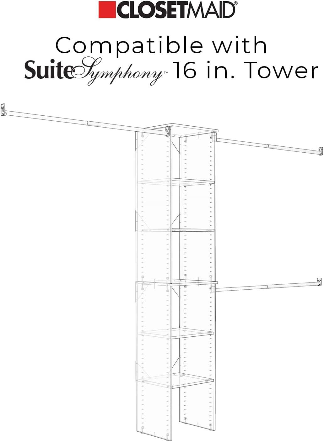 imageClosetMaid SuiteSymphony Wood Drawer Add On Accessory Shaker Style for Storage Closet Clothes x 10 Size for 16 in Units Graphite GreySatin NickelNatural Gray