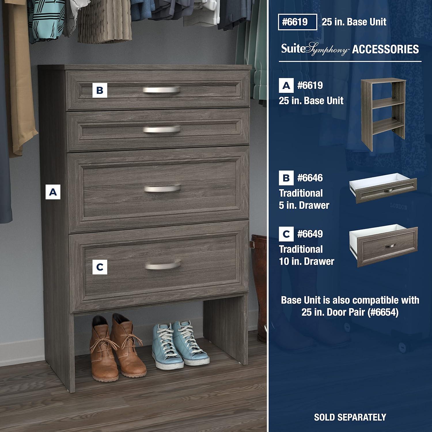 imageClosetMaid SuiteSymphony Wood Shelf Unit 2 Shelves Adjustable For Storage Closet Clothes Shoes Dcor TV Books Natural GrayGraphite Grey