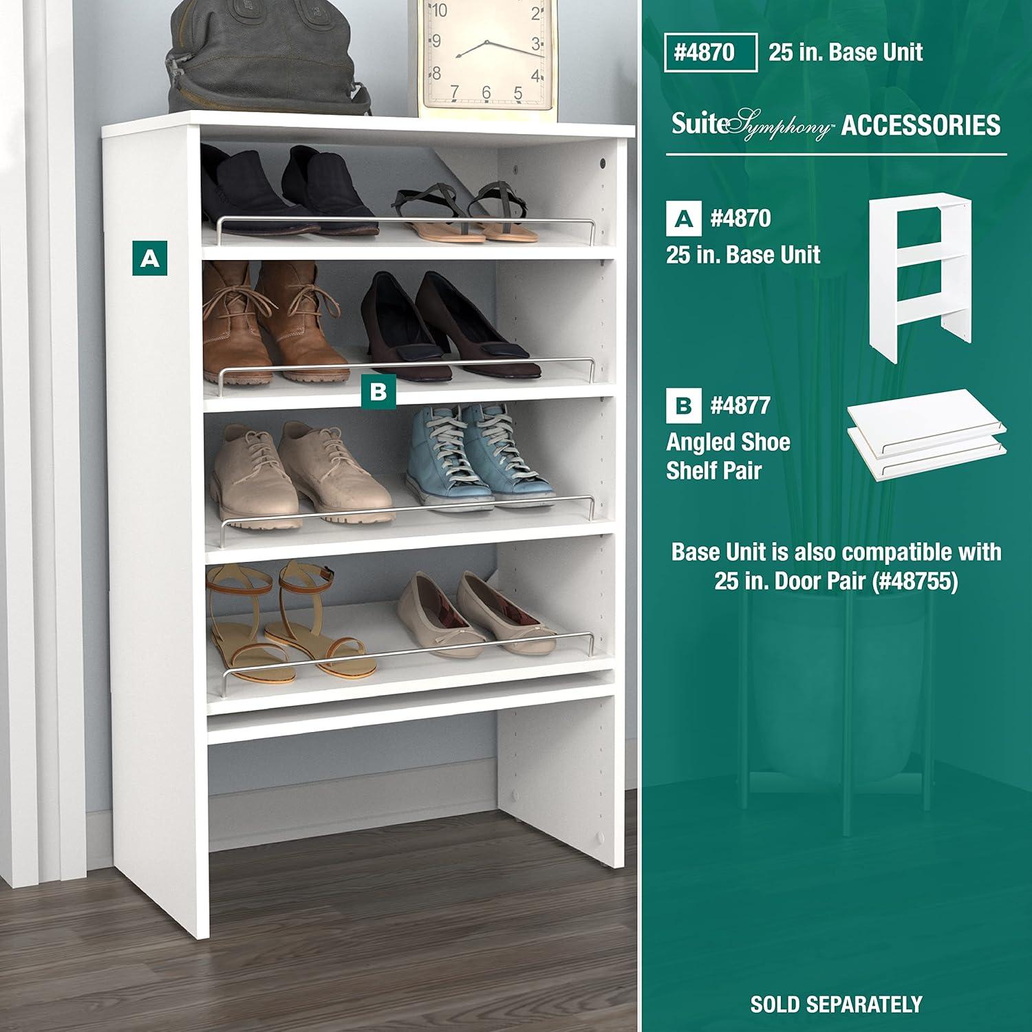 imageClosetMaid SuiteSymphony Wood Shelf Unit 2 Shelves Adjustable For Storage Closet Clothes Shoes Dcor TV Books Natural GrayPure White