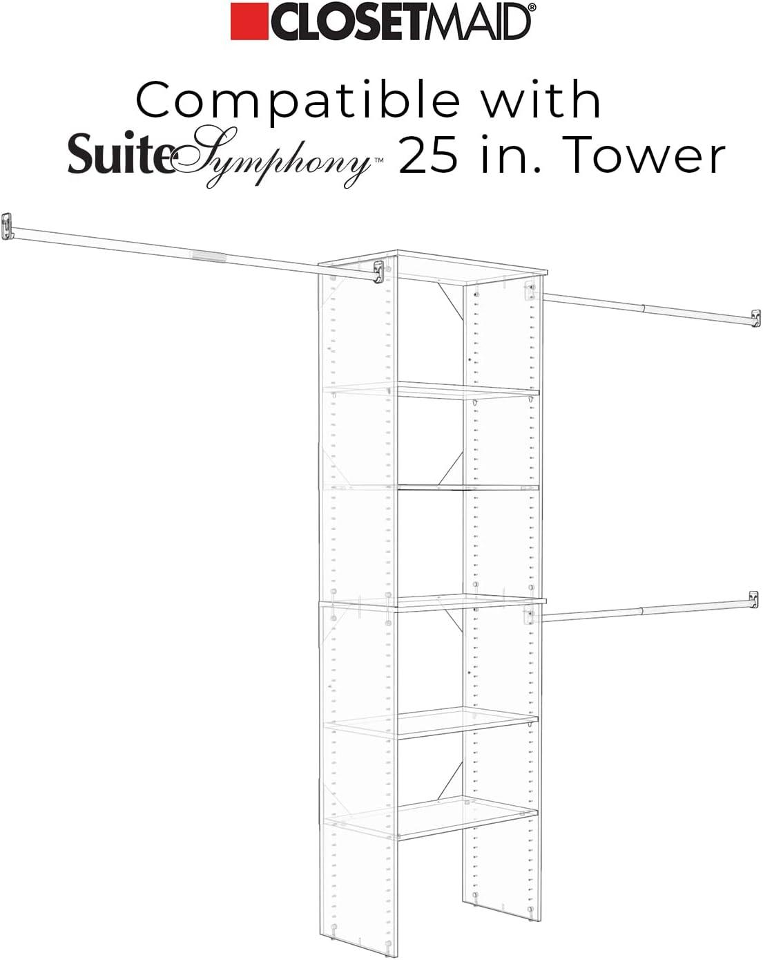imageClosetMaid SuiteSymphony Wood Shoe Shelves Set Add On Accessory Angled Shoe Fence For 25 in Units Pure WhiteSatin NickelGraphite Grey