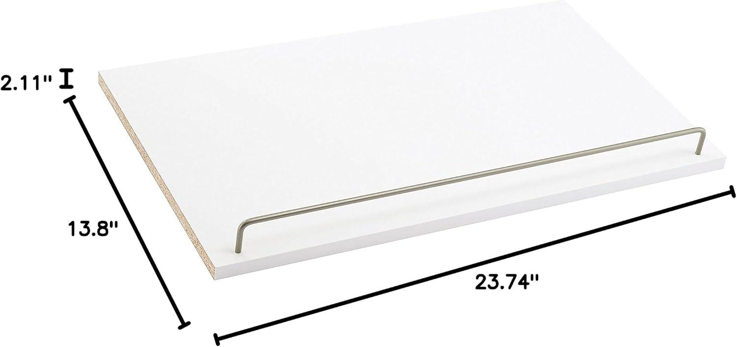 imageClosetMaid SuiteSymphony Wood Shoe Shelves Set Add On Accessory Angled Shoe Fence For 25 in Units Pure WhiteSatin NickelPure White