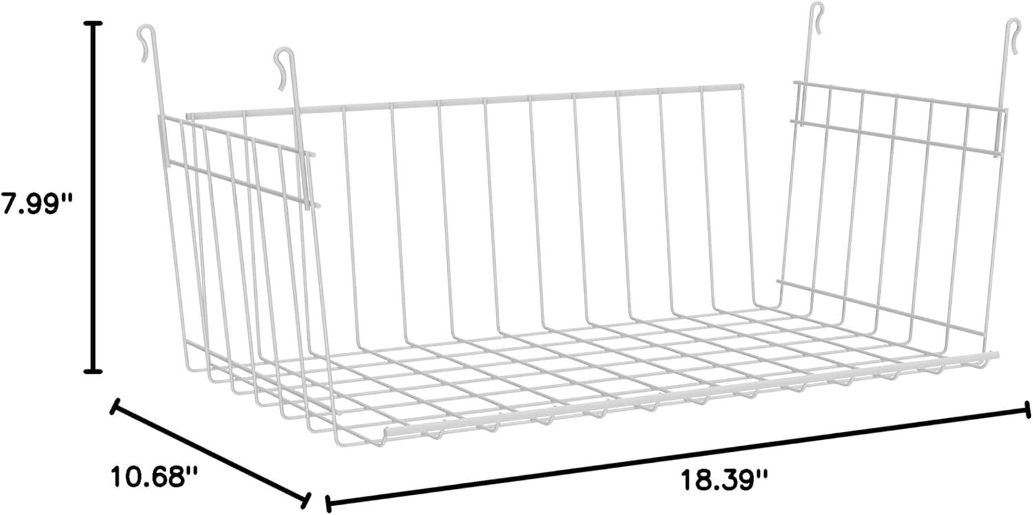 imageClosetMaid Wire Hanging Shelf Basket for Storage Organization in Closet or Pantry No Assembly or Installation Durable 1068quotD x 1839quotW x 799quotH WhiteItem Container
