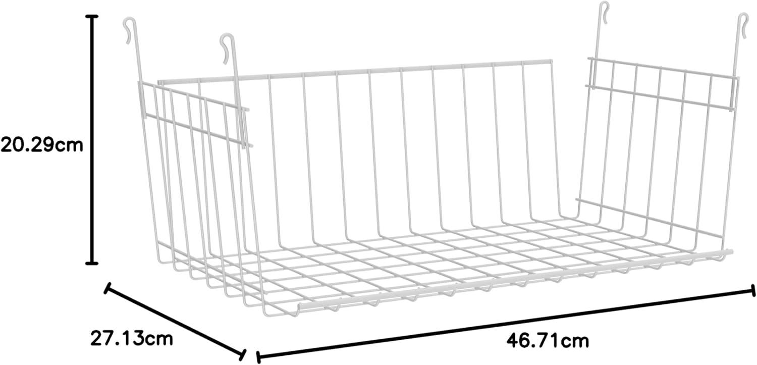 imageClosetMaid Wire Hanging Shelf Basket for Storage Organization in Closet or Pantry No Assembly or Installation Durable 1068quotD x 1839quotW x 799quotH WhiteItem Container