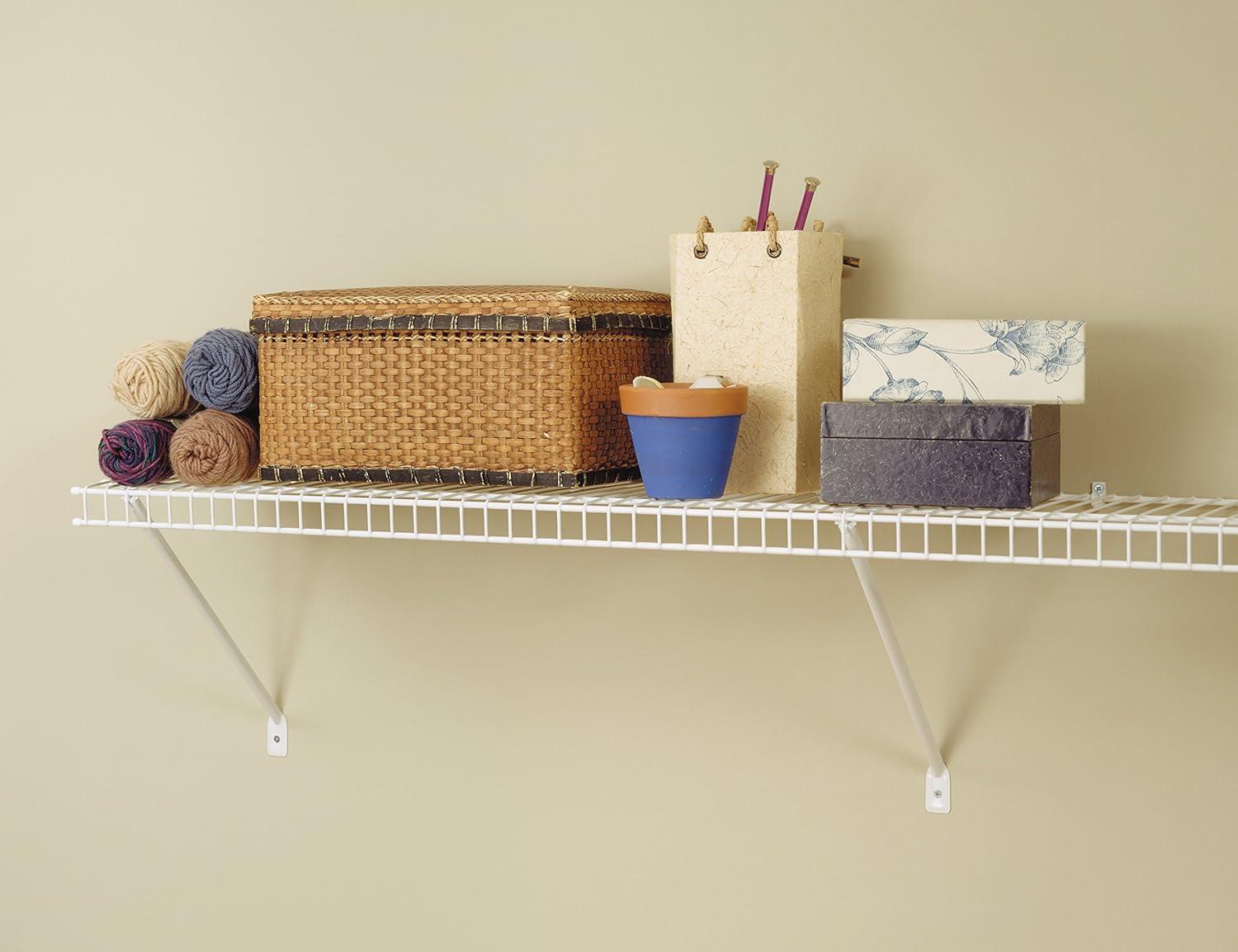 imageClosetMaid Wire Shelf Kit with Hardware 2 Ft Wide for Pantry Closet Laundry White Vinyl Finish3 ft