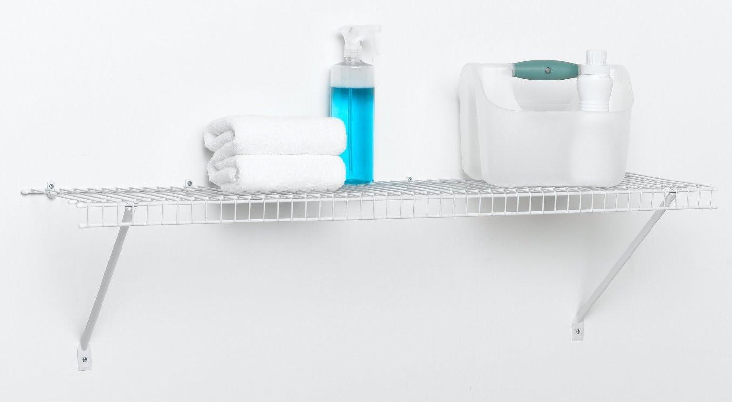 imageClosetMaid Wire Shelf Kit with Hardware 2 Ft Wide for Pantry Closet Laundry White Vinyl Finish4 ft