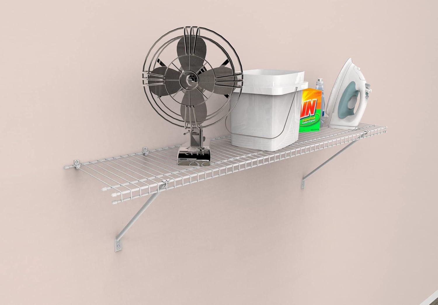 imageClosetMaid Wire Shelf Kit with Hardware 2 Ft Wide for Pantry Closet Laundry White Vinyl Finish4 ft