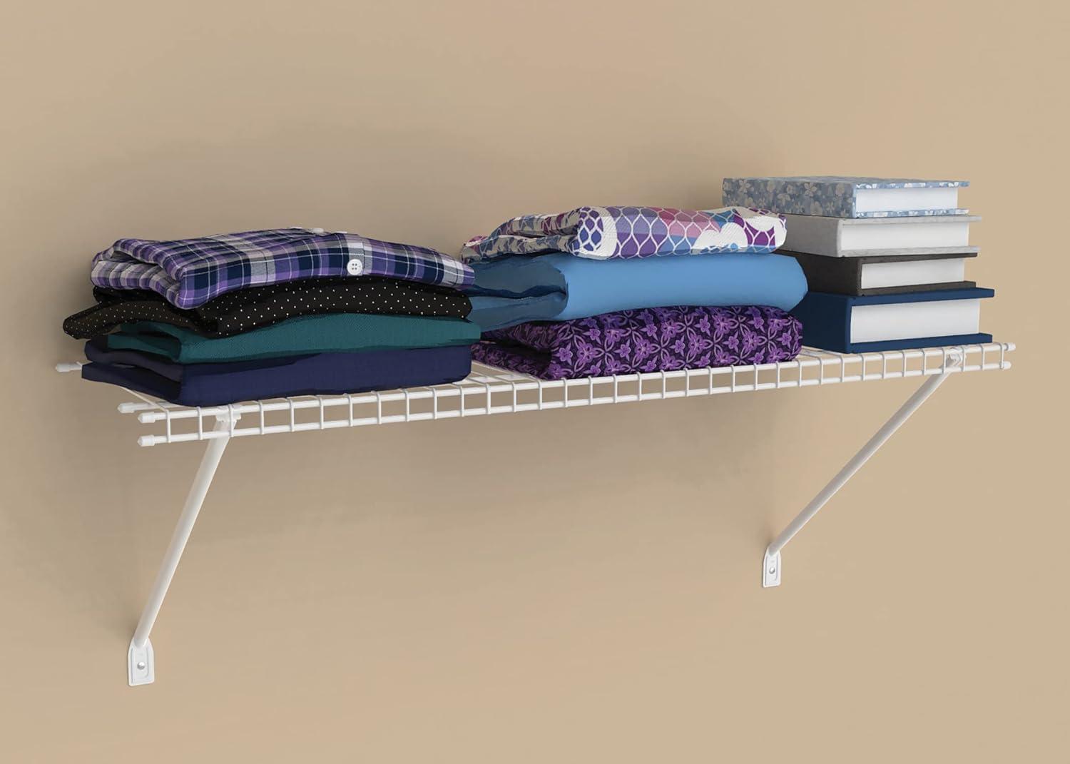 imageClosetMaid Wire Shelf Kit with Hardware 3 Ft Wide For Pantry Closet Laundry Utility Storage White Vinyl Finish3 ft