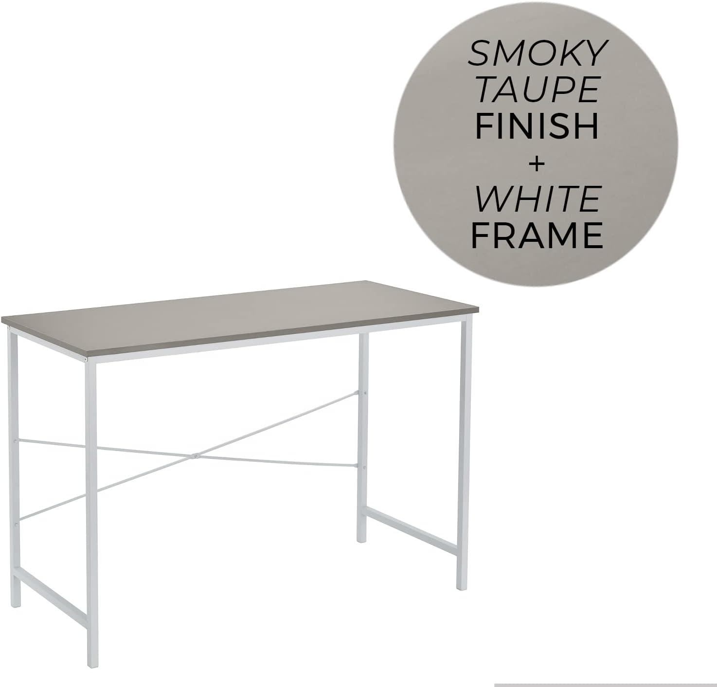 imageClosetMaid Writing Desk or Console Table for Office Entryway or Living Room Industrial Modern Design Wood with Black Metal Frame Natural FinishTaupe