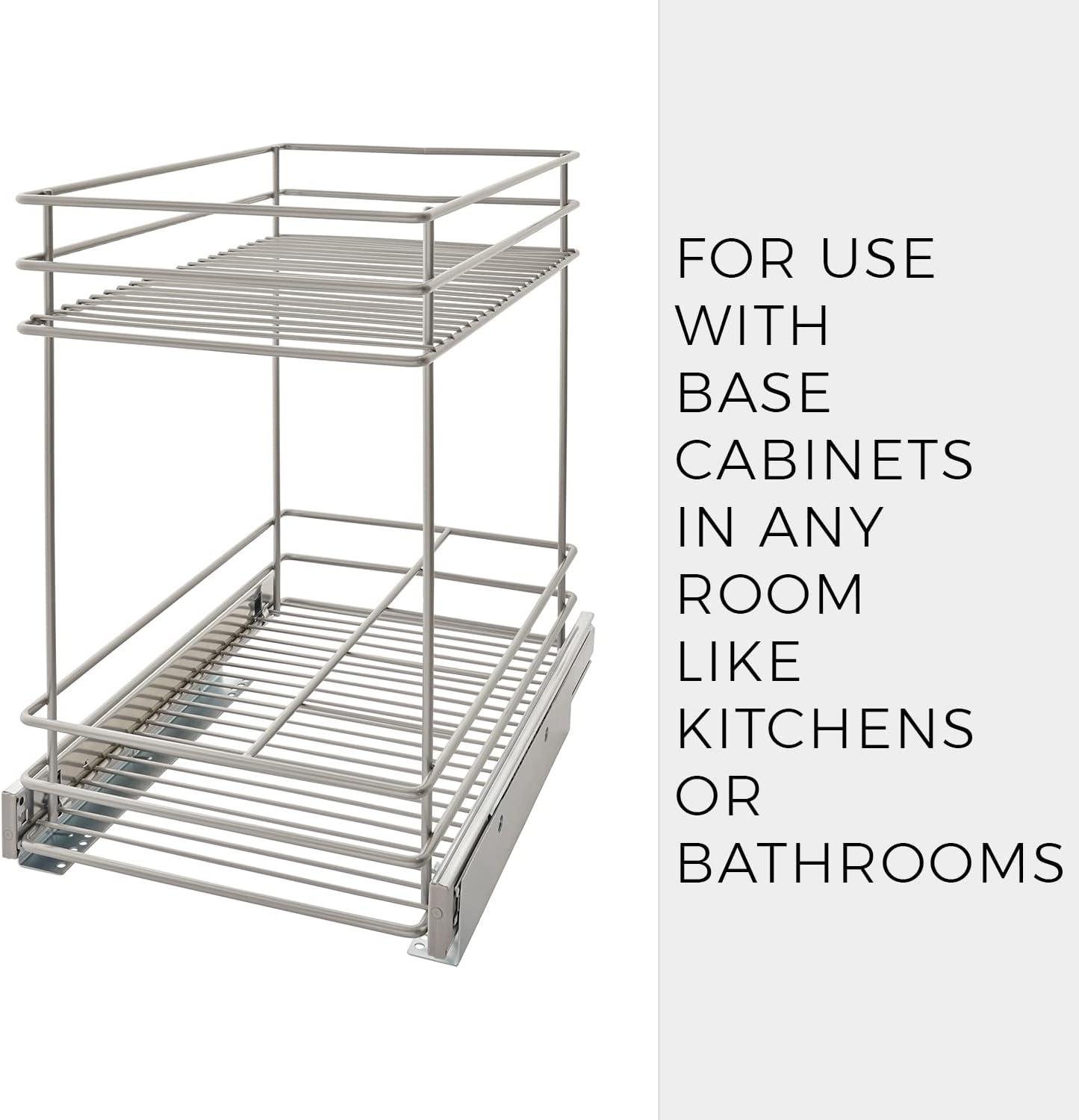 imageClosetMaidAlloy steel 32105 Premium Wide 3Tier Compact Kitchen Cabinet PullOut Basket12 liters 875Inch115Inch 2Tier PullOut Basket