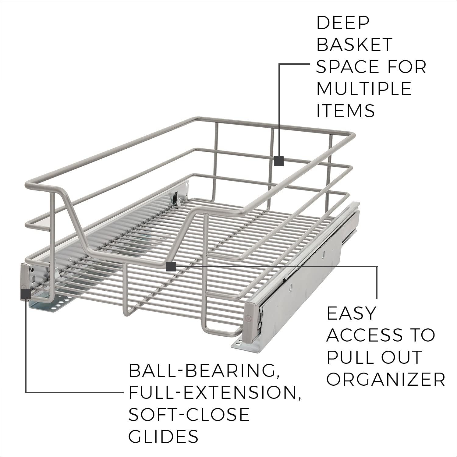 imageClosetMaidAlloy steel 32105 Premium Wide 3Tier Compact Kitchen Cabinet PullOut Basket12 liters 875Inch115Inch Kitchen PullOut Basket