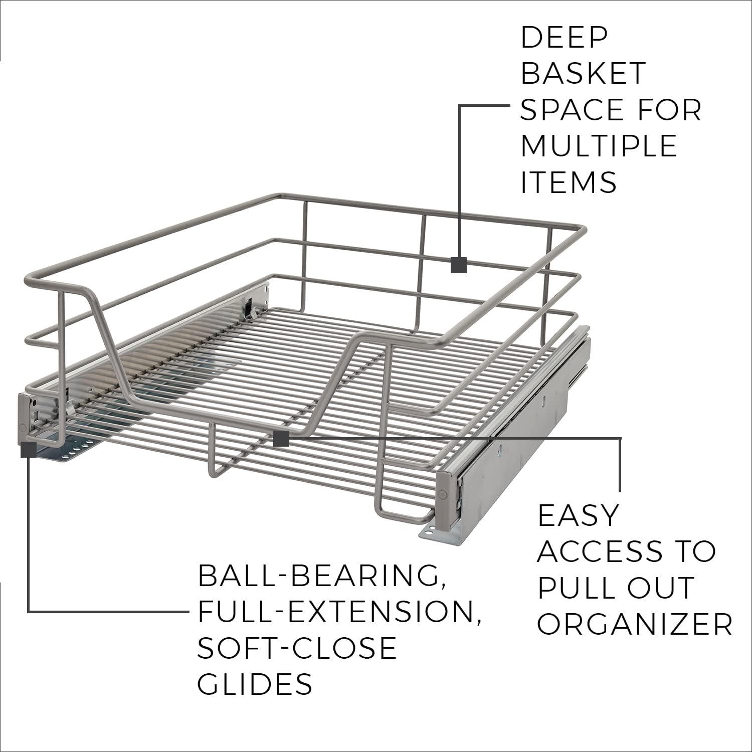 imageClosetMaidAlloy steel 32105 Premium Wide 3Tier Compact Kitchen Cabinet PullOut Basket12 liters 875Inch145Inch Kitchen PullOut Basket