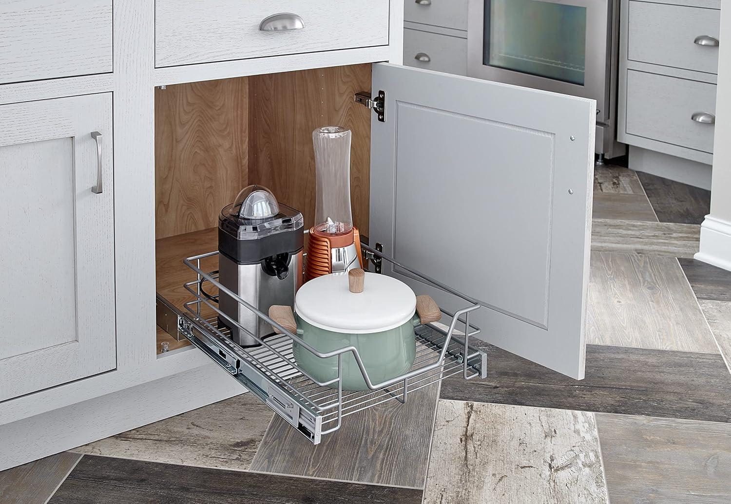 imageClosetMaidAlloy steel 32105 Premium Wide 3Tier Compact Kitchen Cabinet PullOut Basket12 liters 875Inch145Inch Kitchen PullOut Basket