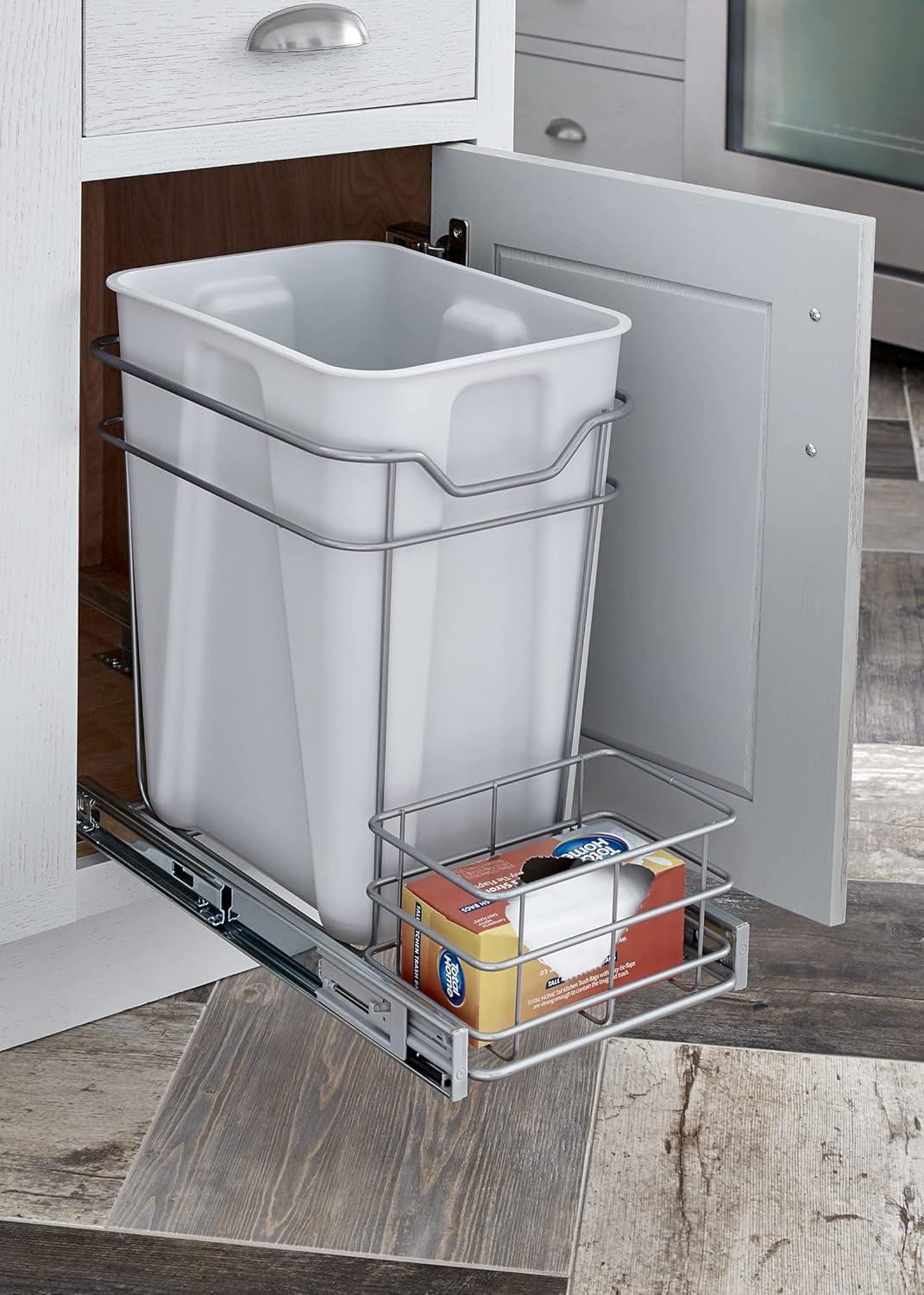 imageClosetMaidAlloy steel 32105 Premium Wide 3Tier Compact Kitchen Cabinet PullOut Basket12 liters 875Inch24Quart PullOut Trash Bin