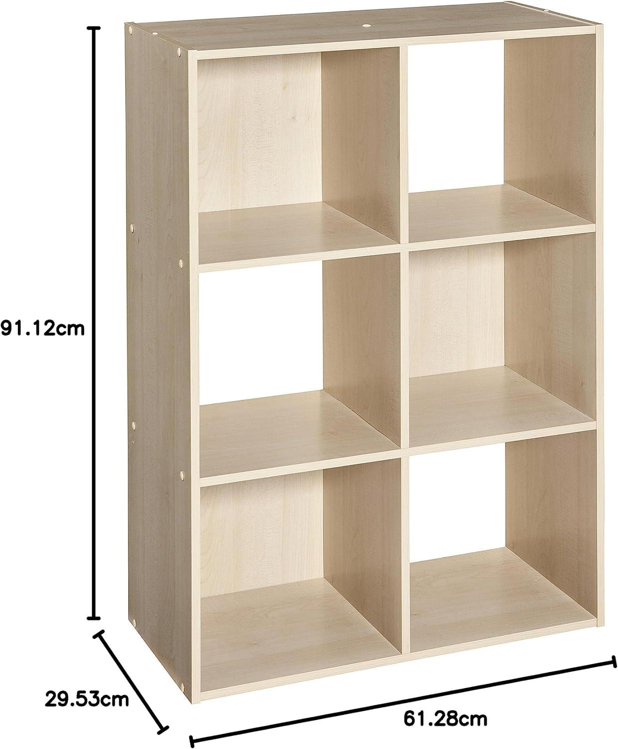 imageClosetmaid Decorative Home Stackable 6 Cube Cubeicals Organizer Storage Bookcase with Hardware for Office Home and Closet WhiteBirch