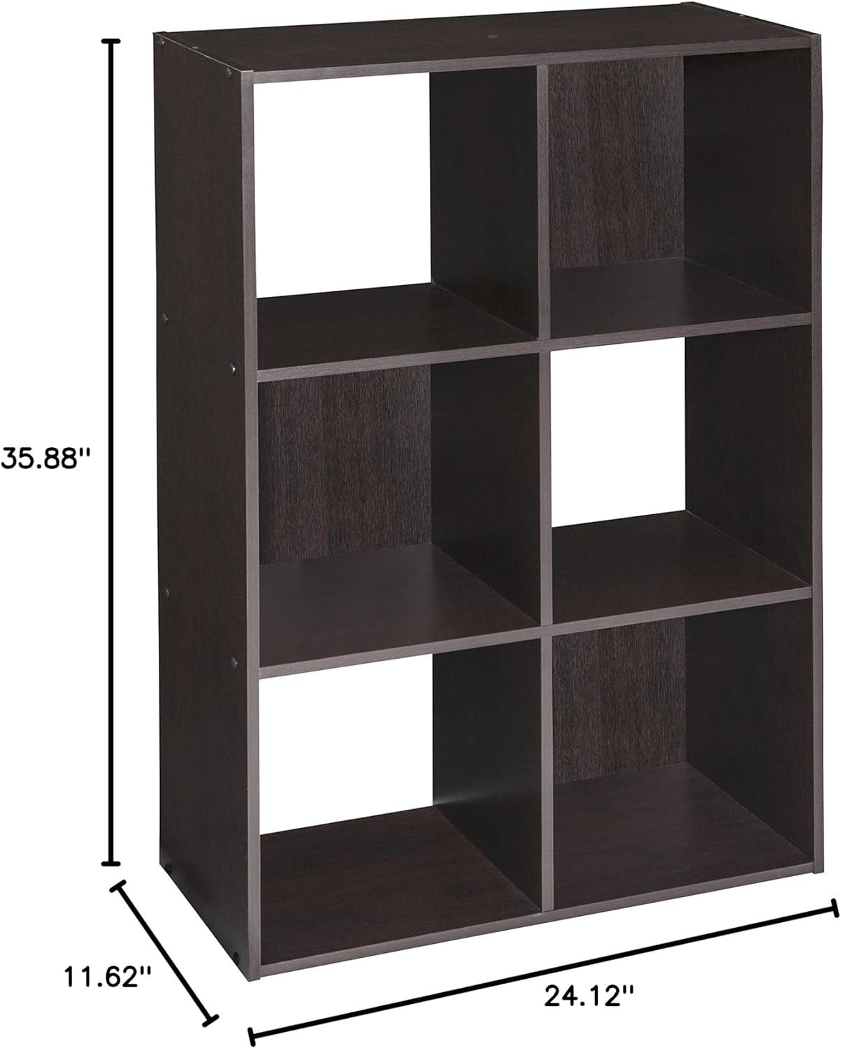 imageClosetmaid Decorative Home Stackable 6 Cube Cubeicals Organizer Storage Bookcase with Hardware for Office Home and Closet WhiteChocolate