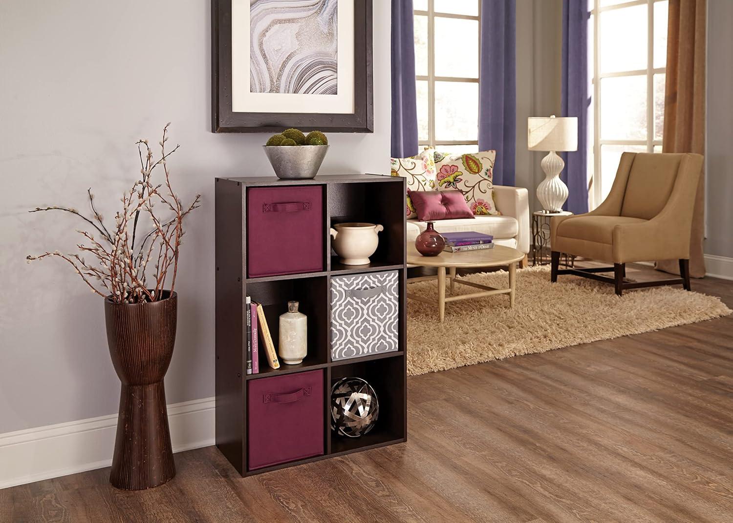 imageClosetmaid Decorative Home Stackable 6 Cube Cubeicals Organizer Storage Bookcase with Hardware for Office Home and Closet WhiteChocolate