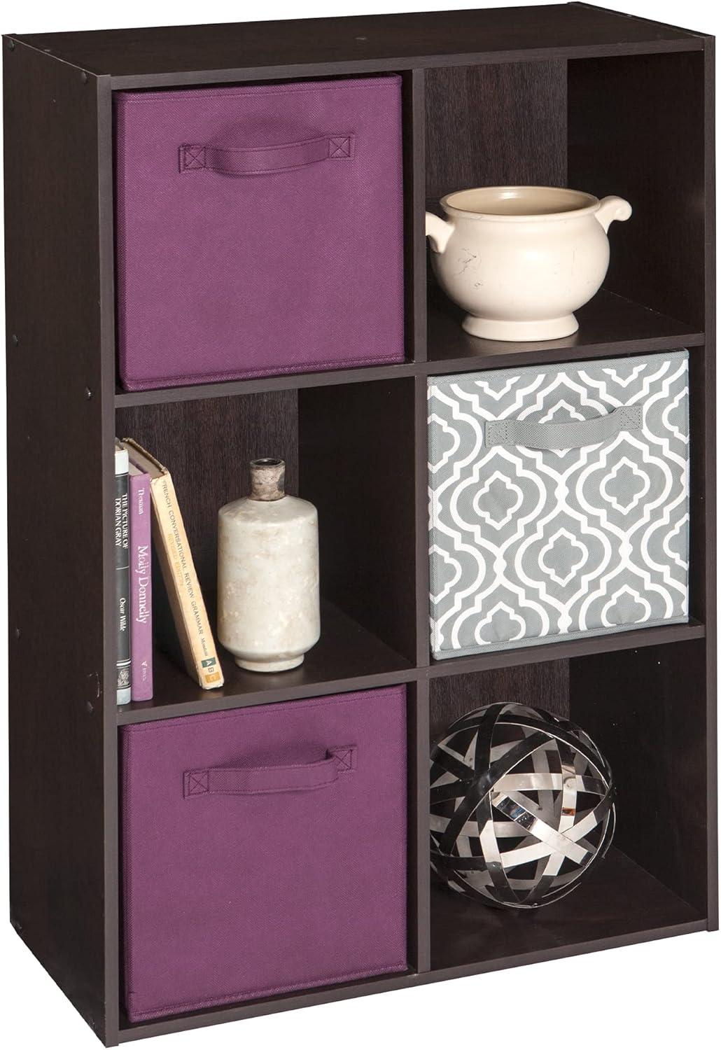 imageClosetmaid Decorative Home Stackable 6 Cube Cubeicals Organizer Storage Bookcase with Hardware for Office Home and Closet WhiteChocolate