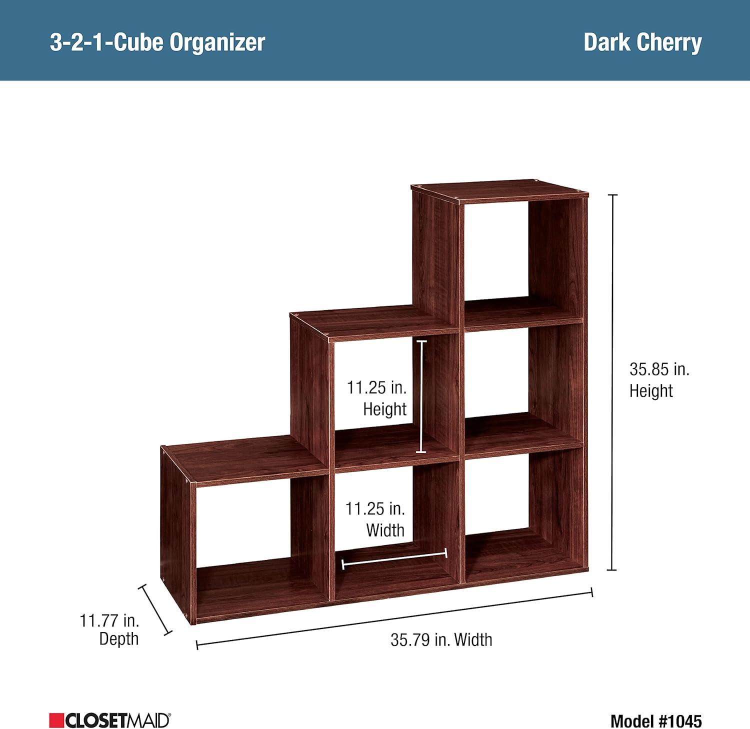 imageClosetmaid Decorative Home Stackable 6 Cube Cubeicals Organizer Storage Bookcase with Hardware for Office Home and Closet WhiteDark Cherry