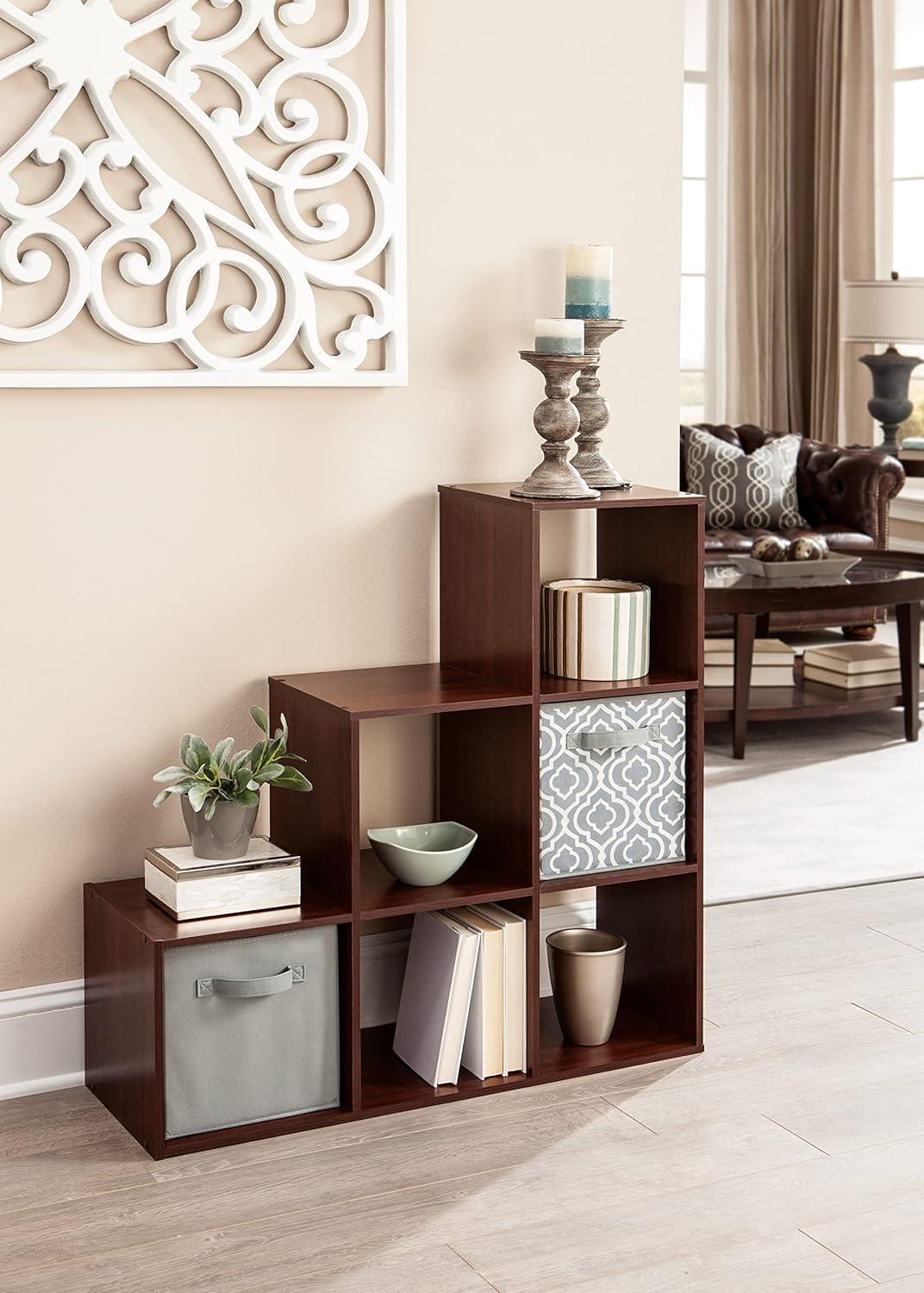imageClosetmaid Decorative Home Stackable 6 Cube Cubeicals Organizer Storage Bookcase with Hardware for Office Home and Closet WhiteDark Cherry
