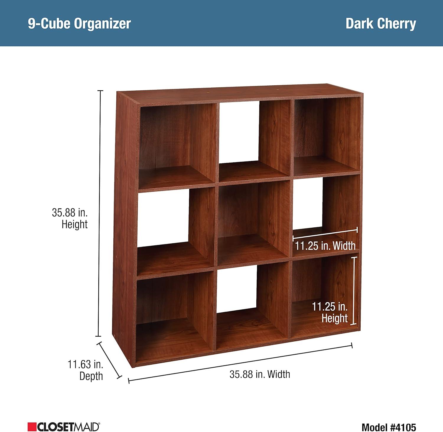 imageClosetmaid Decorative Home Stackable 6 Cube Cubeicals Organizer Storage Bookcase with Hardware for Office Home and Closet WhiteDark Cherry