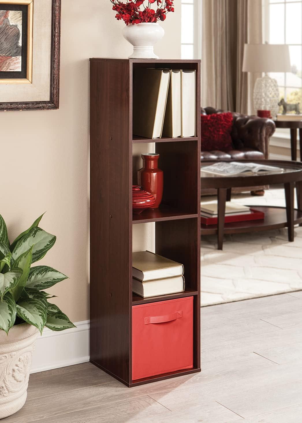 imageClosetmaid Decorative Home Stackable 6 Cube Cubeicals Organizer Storage Bookcase with Hardware for Office Home and Closet WhiteDark Cherry