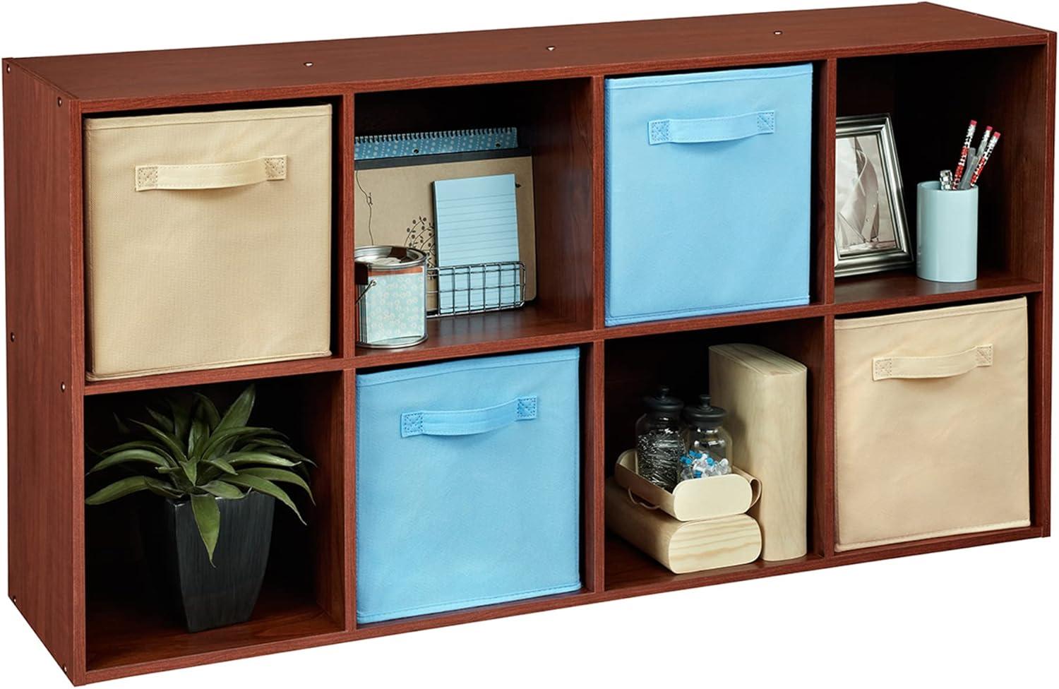 imageClosetmaid Decorative Home Stackable 6 Cube Cubeicals Organizer Storage Bookcase with Hardware for Office Home and Closet WhiteDark Cherry