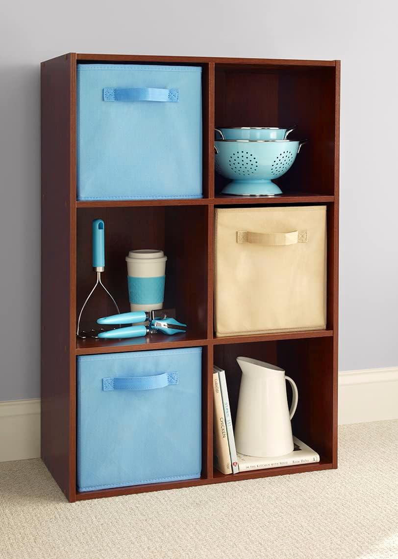 imageClosetmaid Decorative Home Stackable 6 Cube Cubeicals Organizer Storage Bookcase with Hardware for Office Home and Closet WhiteDark Cherry